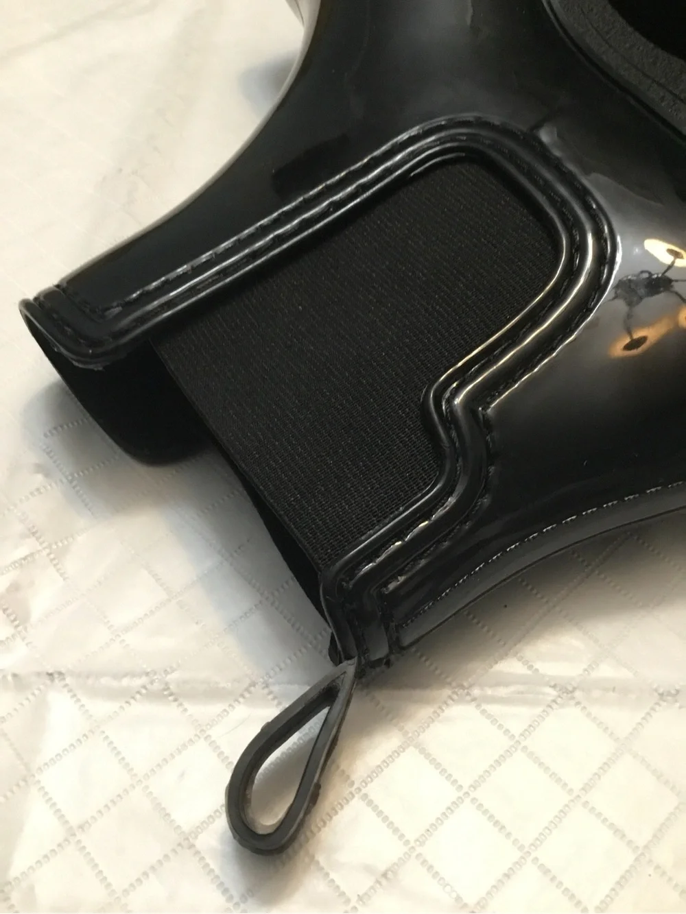 Lucky Brand Black Chelsea Rain Boots Slip-On Glossy Waterproof Size 7 New